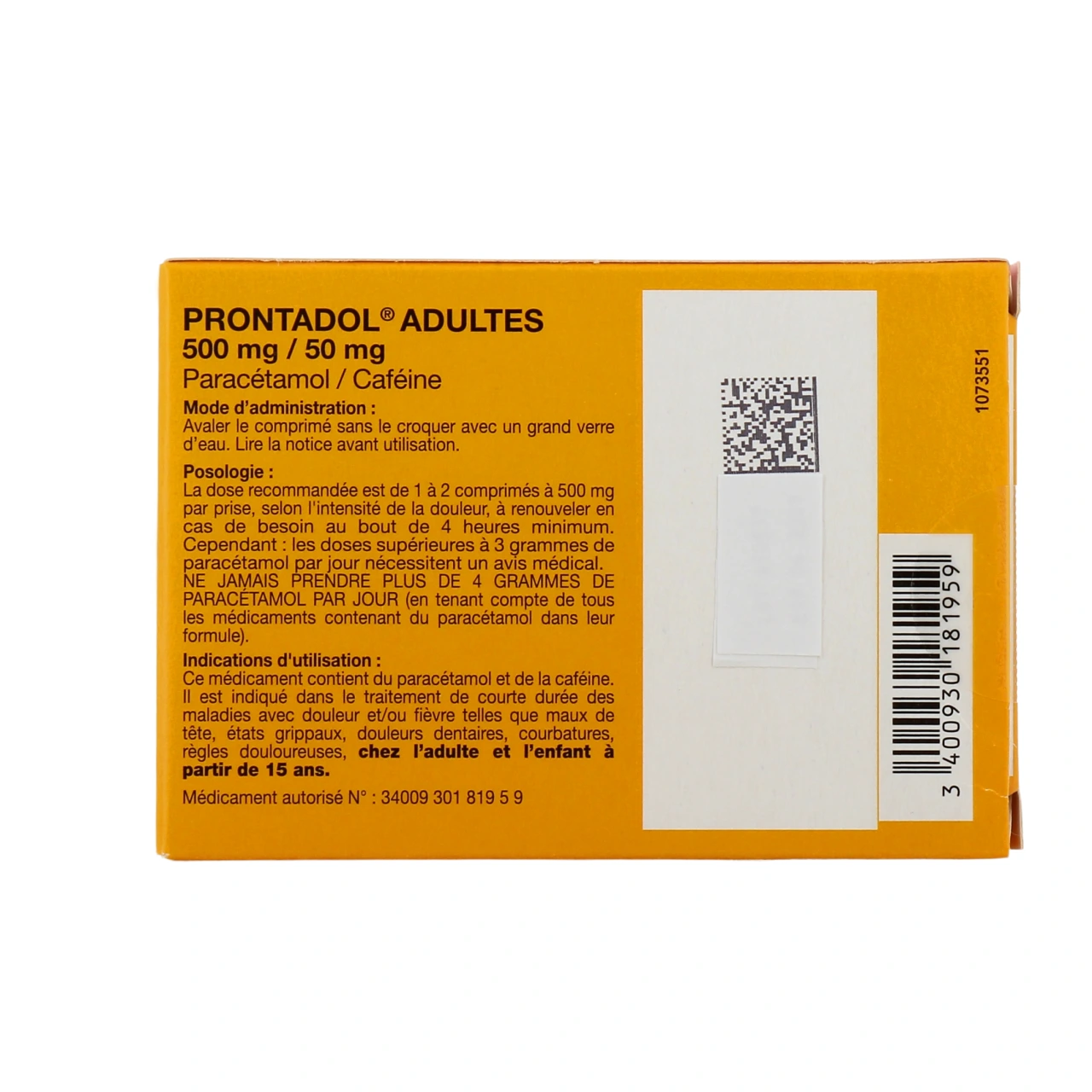 Prontadol Adultes - Vue 3