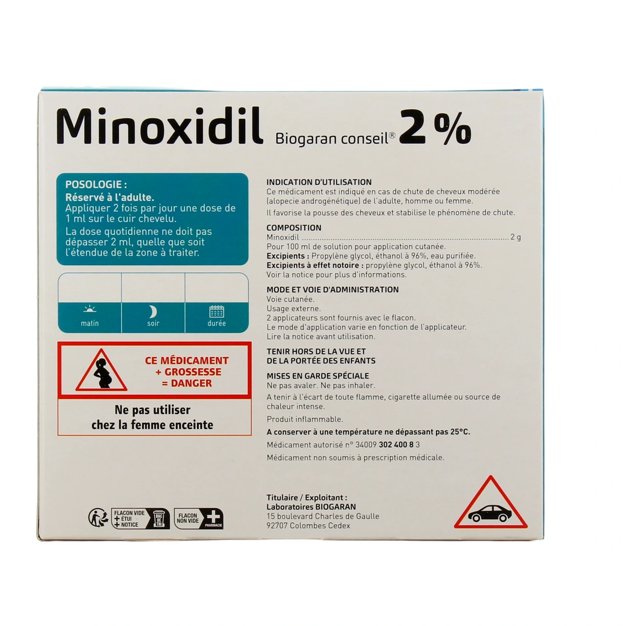 Minoxidil 2% 3x60 ml - Vue 11