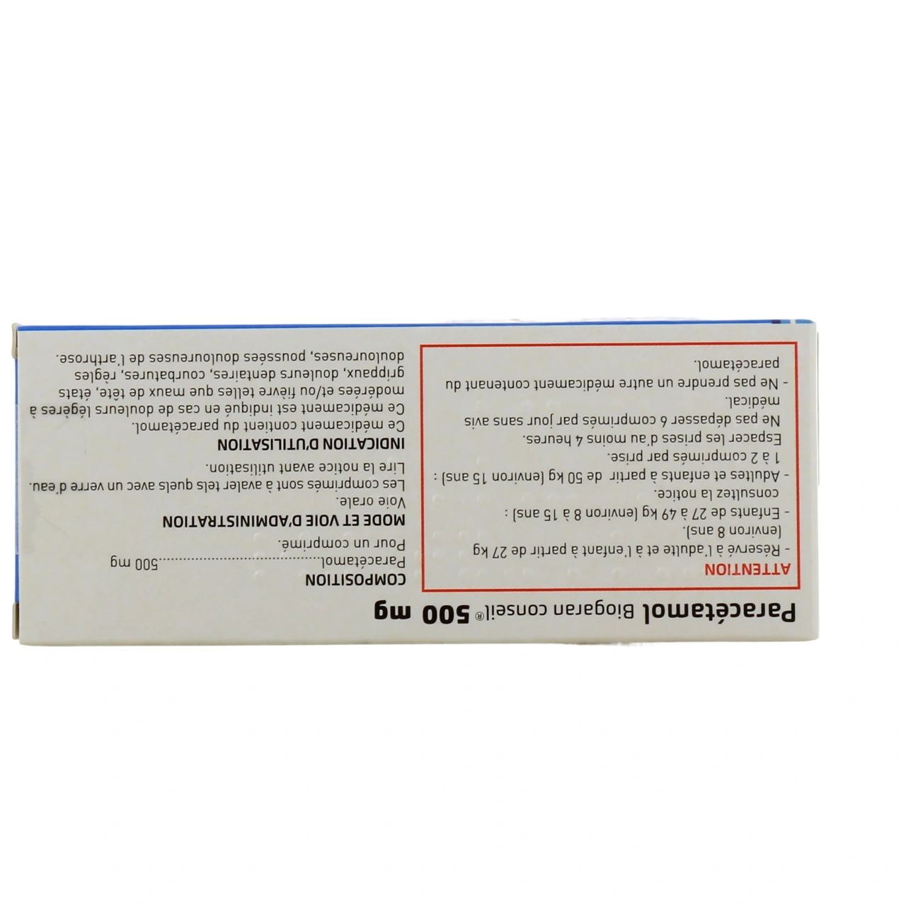 Paracétamol 500mg - Vue 3