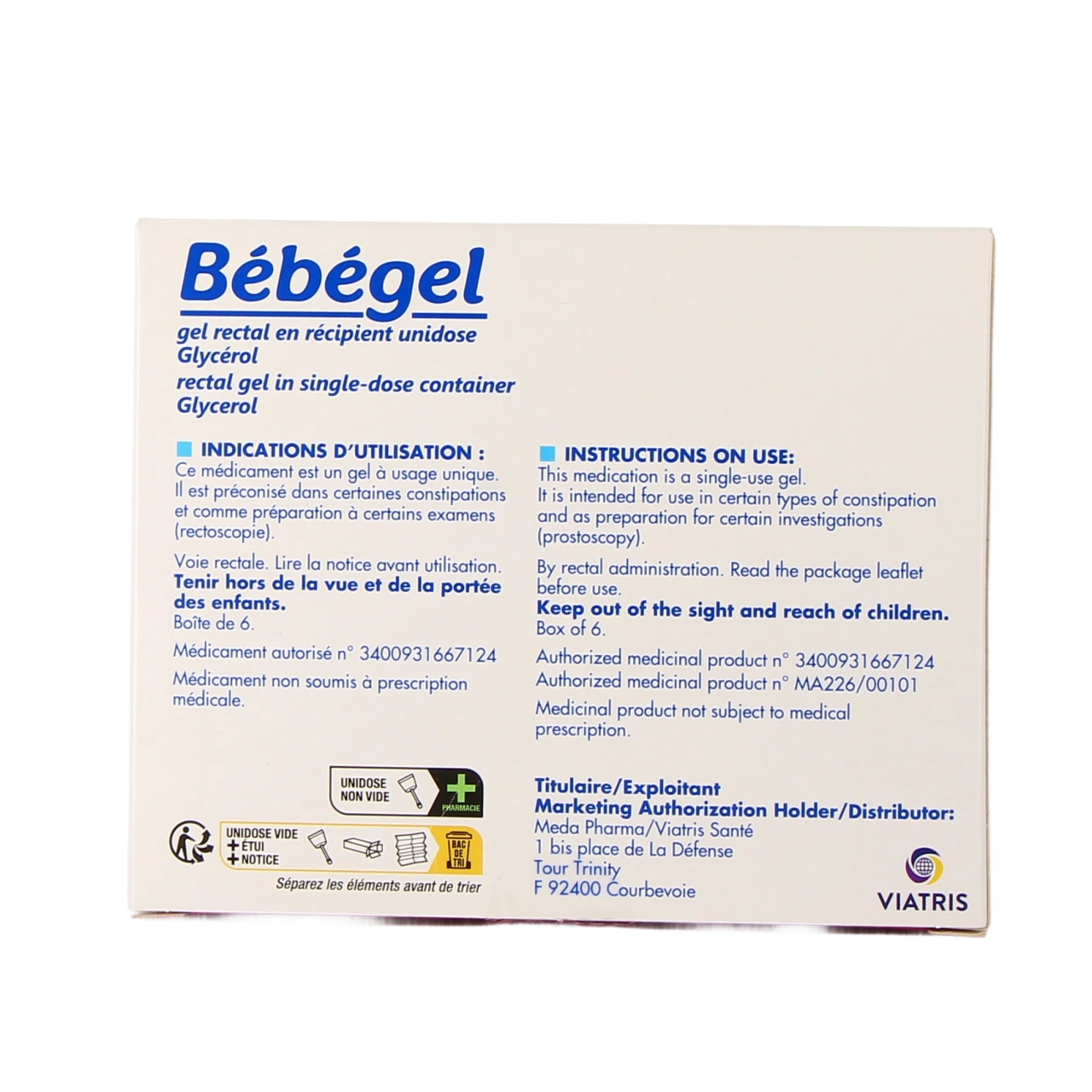 Bebegel gel rectal - Vue 3