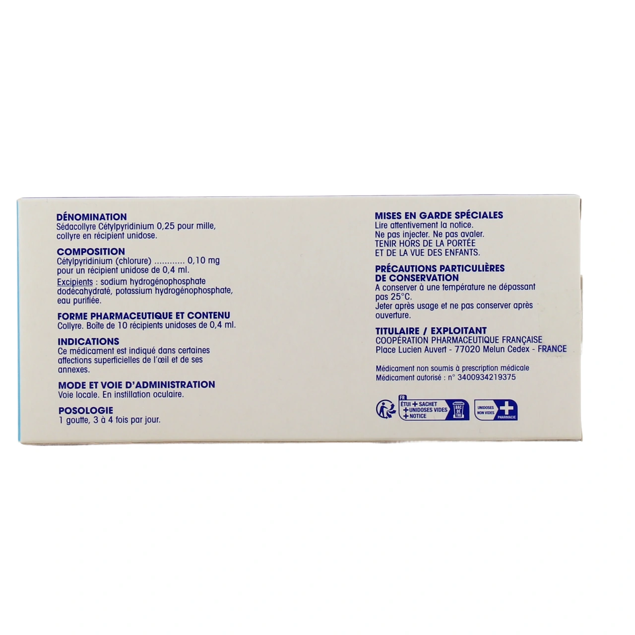 Sedacollyre Collyre Antiseptique - Vue 3