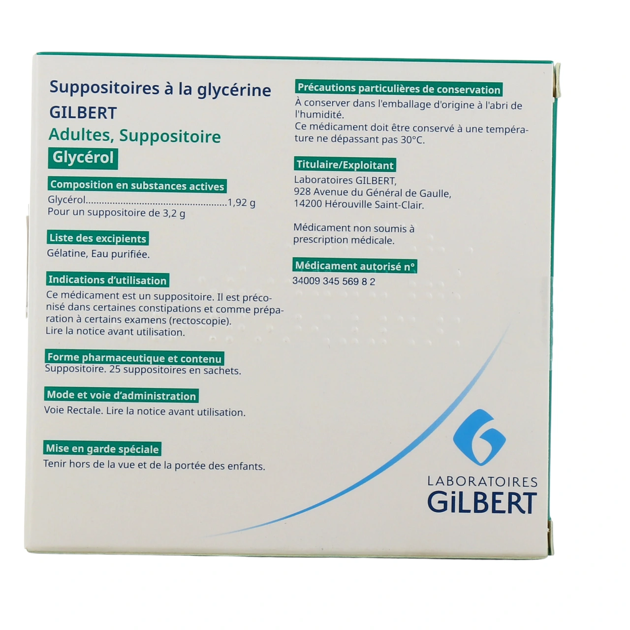 GILBERT Suppositoires à la Glycérine Adultes - Vue 6