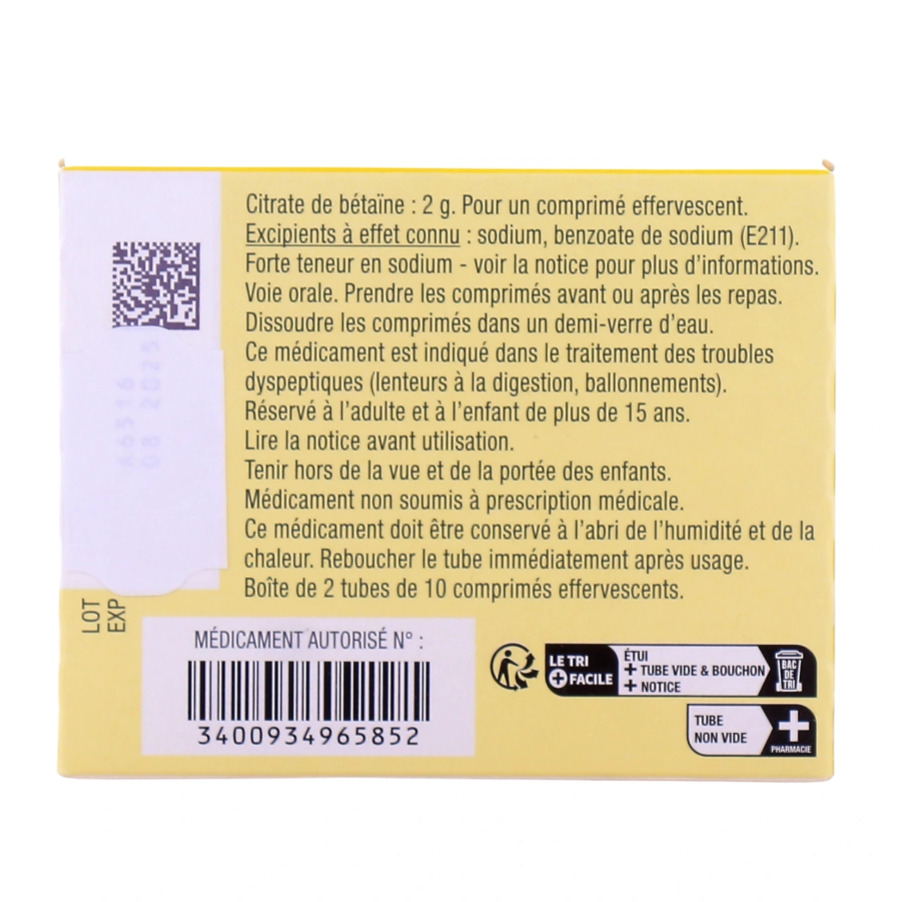 Citrate de Betaine - Vue 3