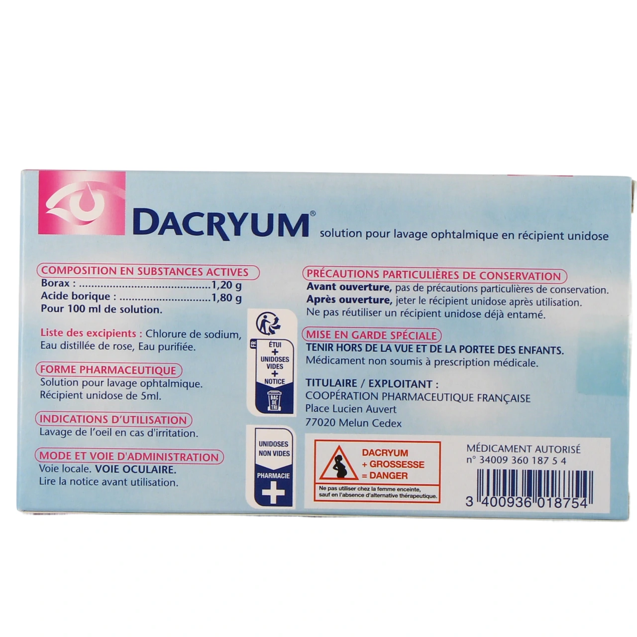 Dacryum Solution pour Lavage Ophtalmique - Vue 3