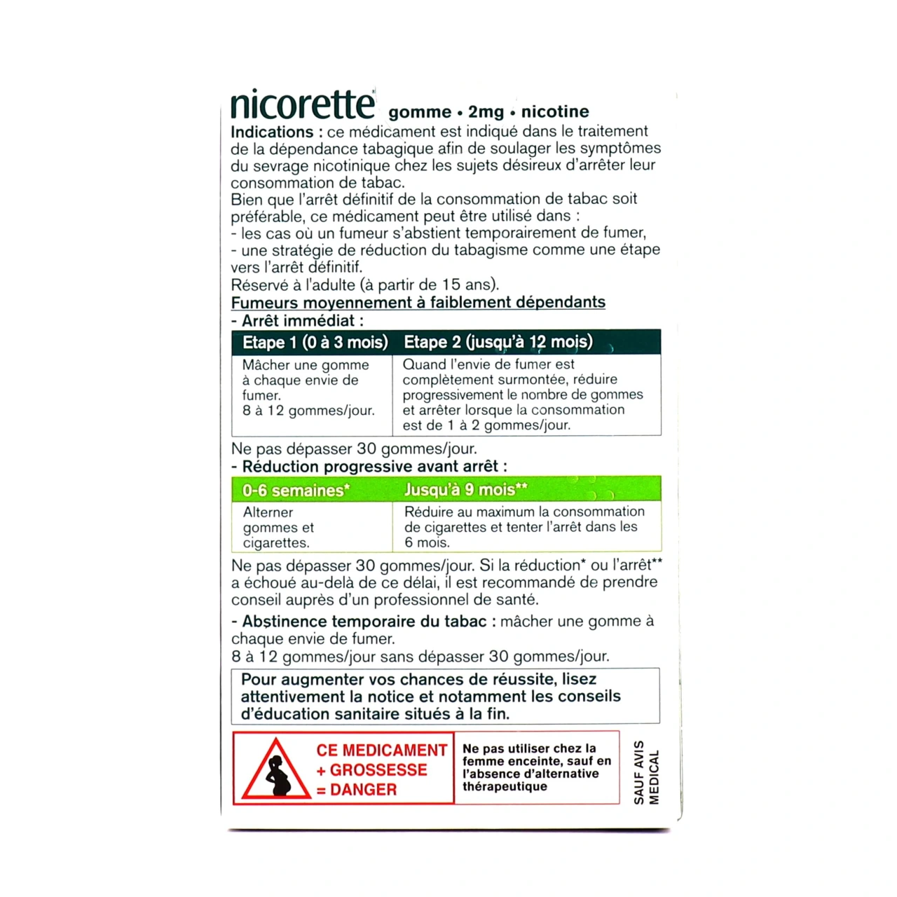 Nicorette gommes 2 mg sans sucre - Vue 2