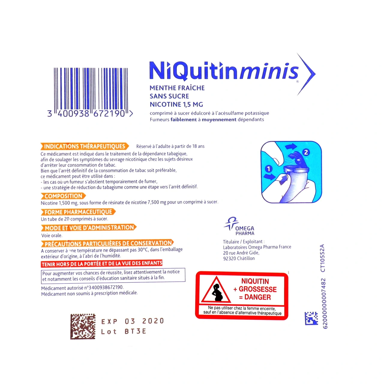 Niquitin Minis 1,5 mg Sans sucre - Vue 4