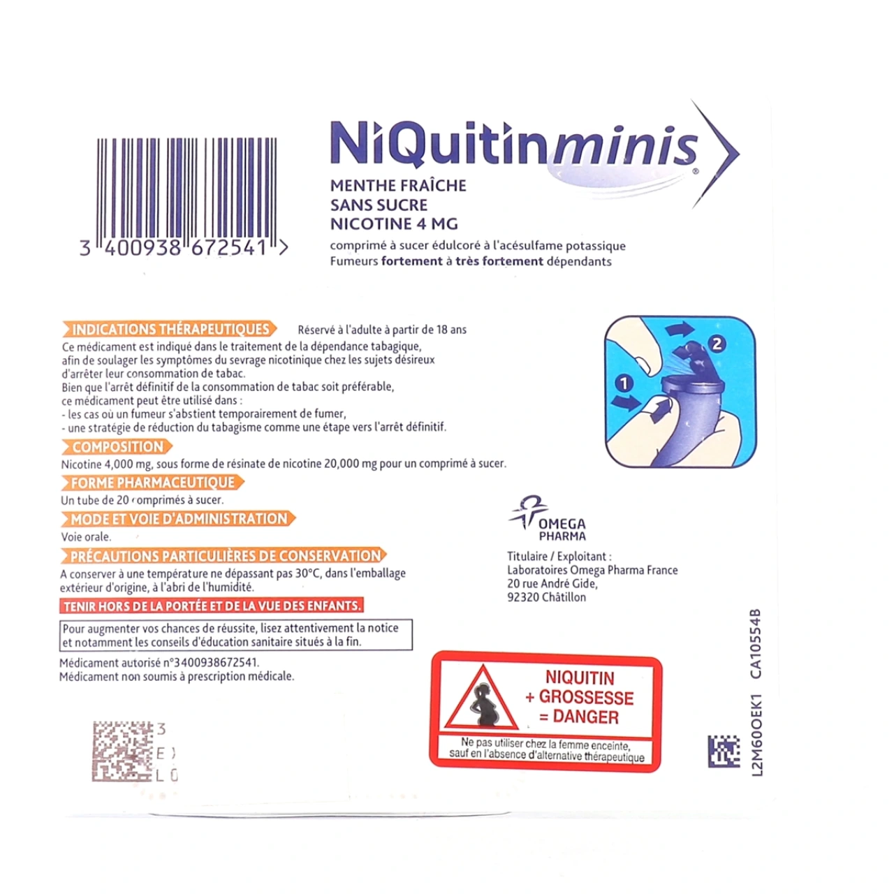 Niquitin minis menthe fraiche 4mg - Vue 3