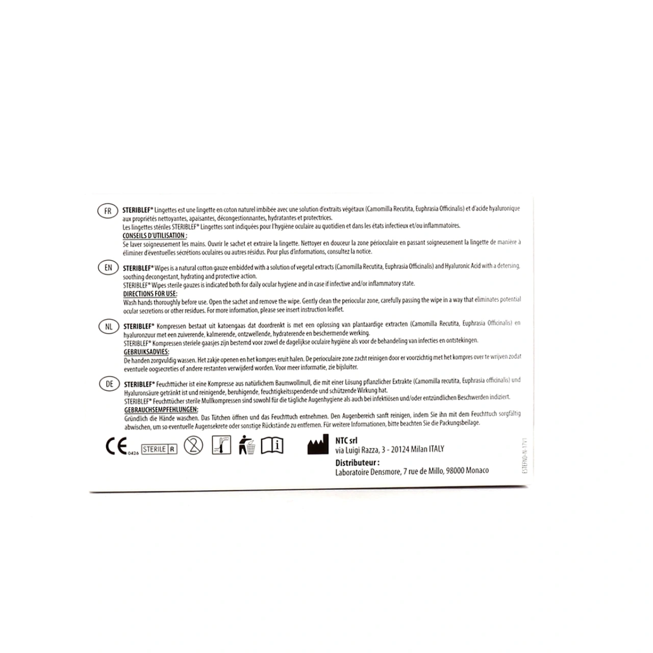 Steriblef Lingettes Stériles Hygiène Oculaire - Vue 2