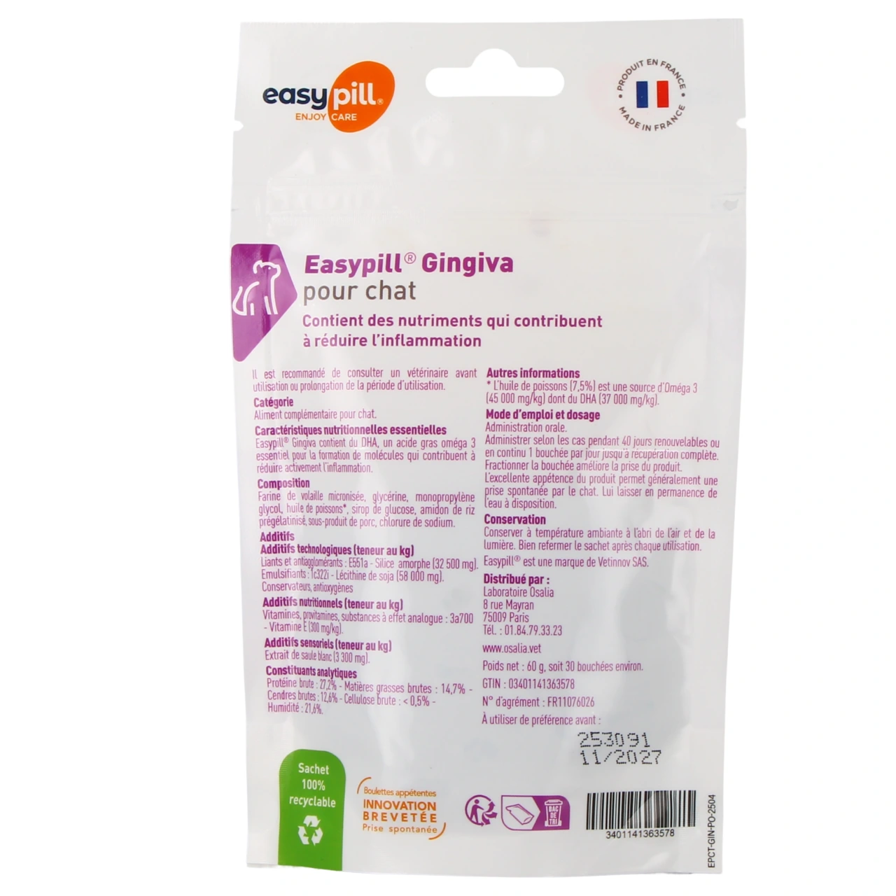 Easypill Gingiva pour Chat - Vue 3