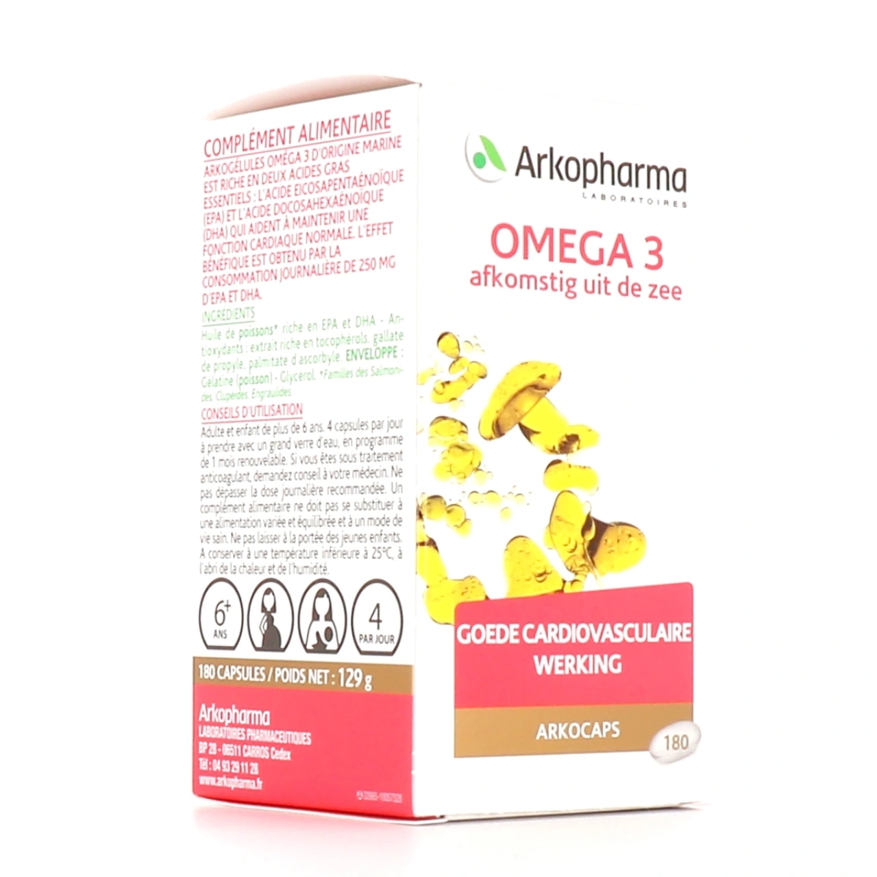 Arkogélules Huile d'OMEGA3 d'Origine Marine - Vue 4