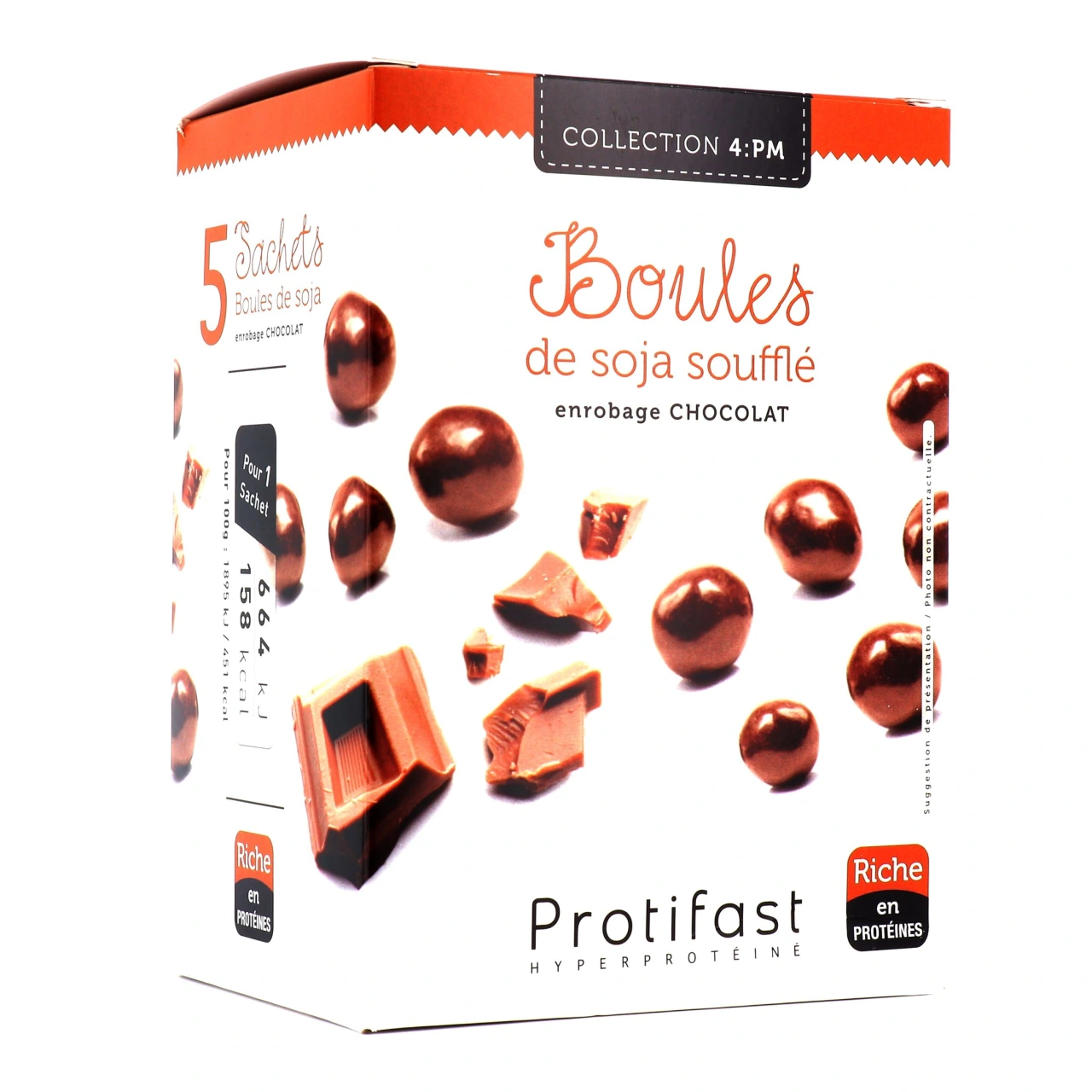 Protifast 4:PM Boules de Soja Enrobées de Chocolat 175g - Protifast