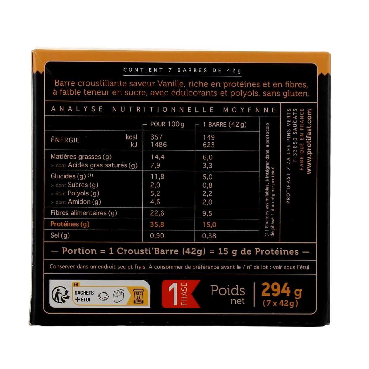 Protifast Hyperprotéiné Barre Crousti - Vue 18