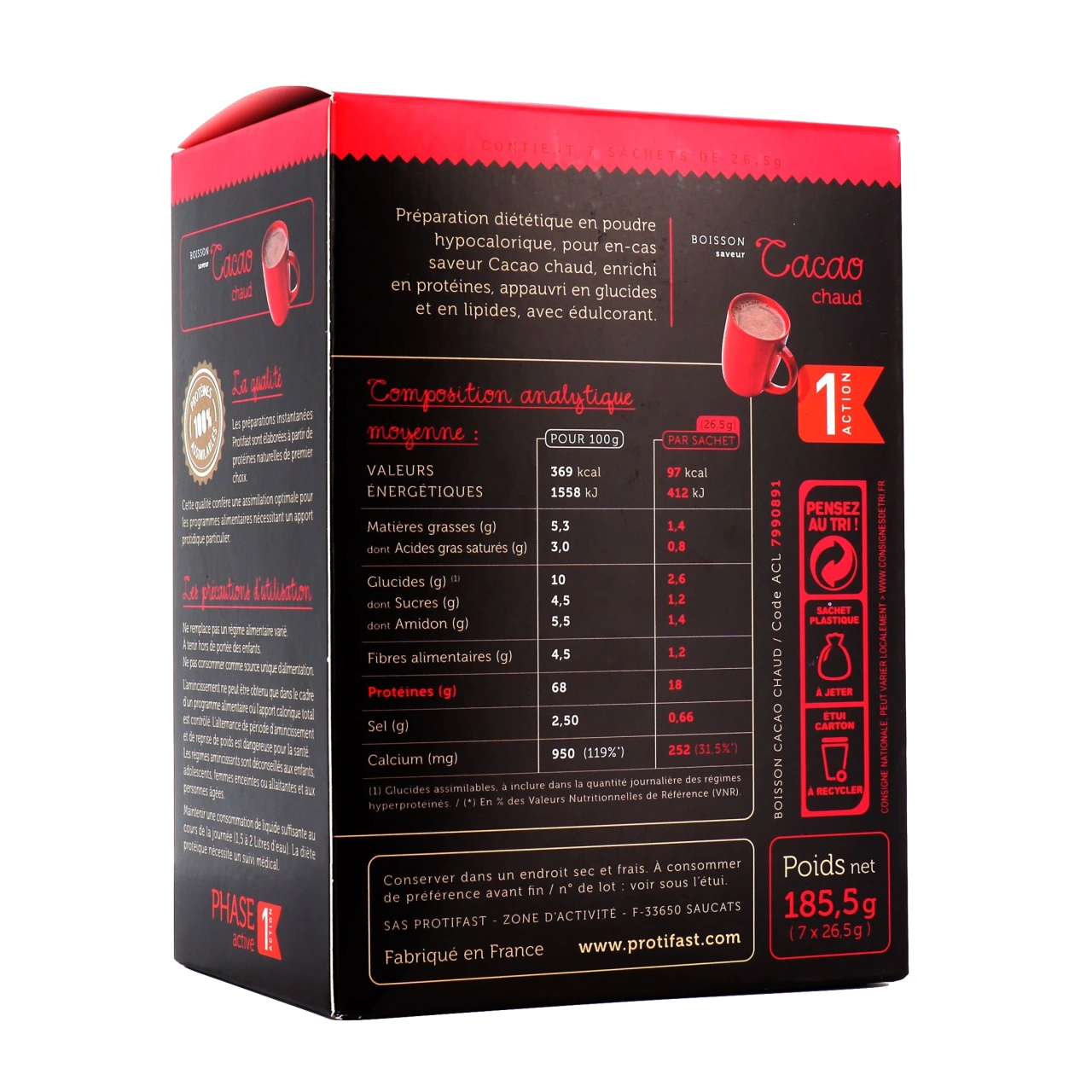 Protifast Boisson Saveur Cacao Chaud - Vue 2