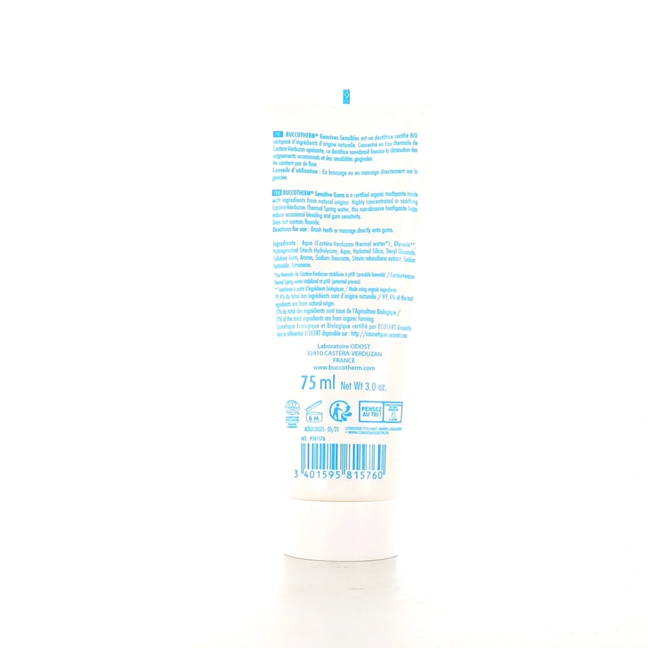 Buccotherm Dentifrice Bio Eau Thermale Gencives Sensibles - Vue 10