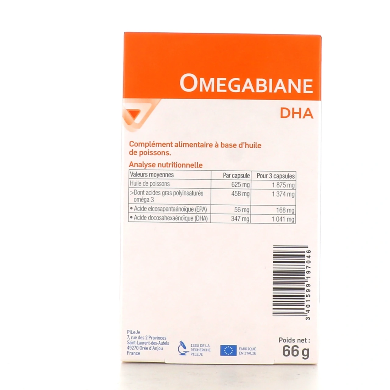 Pileje Omegabiane DHA - Vue 2