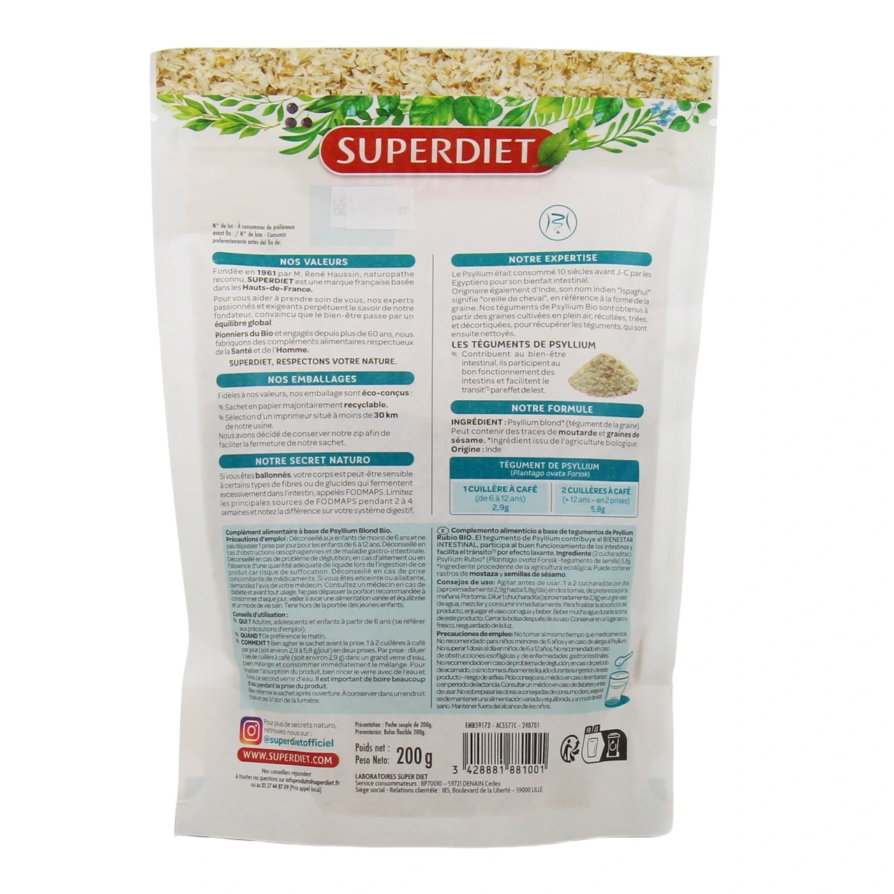 Super Diet Psyllium Blond Bio - Vue 3