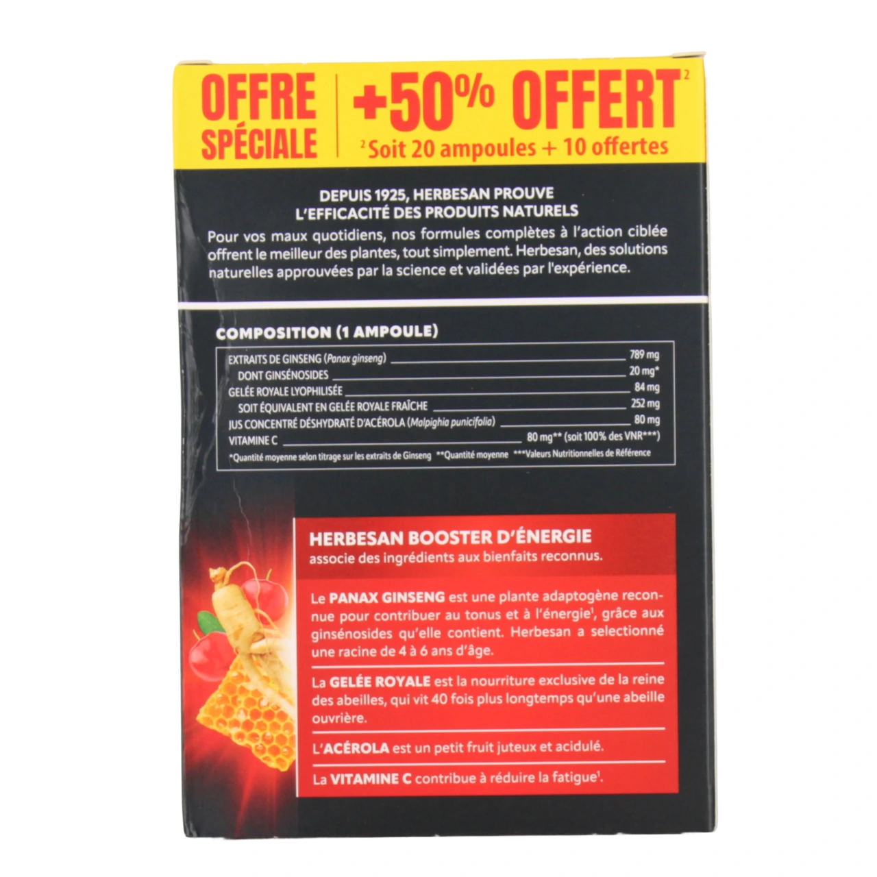 Herbesan Panax Ginseng Tonus et Énergie - Vue 3