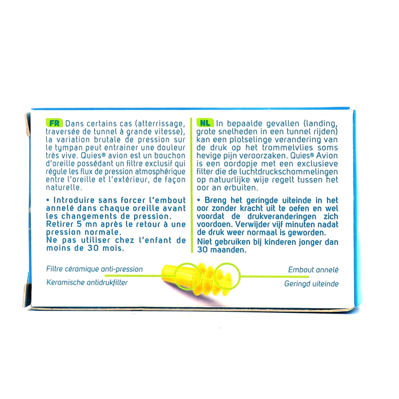 Quies Protection Auditive pour Avion Bouchons d'Oreilles Enfants - Vue 2