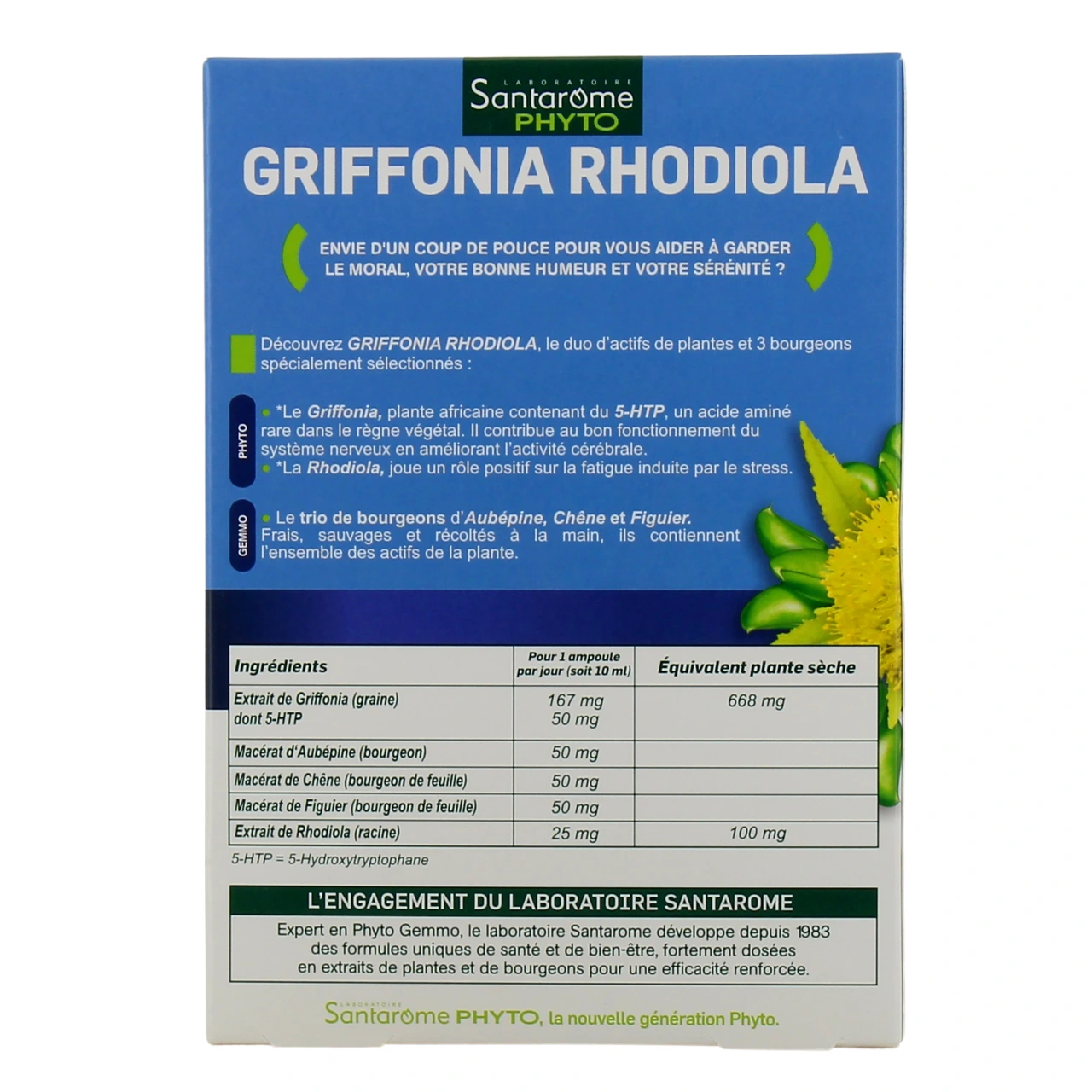 Santarome Bio Griffonia Rhodiola ampoules - Vue 3
