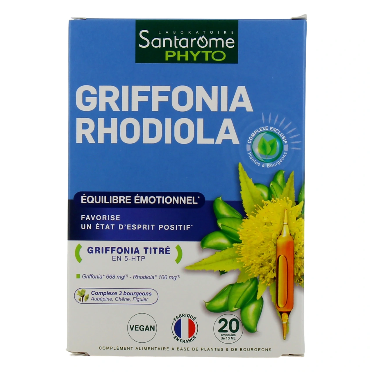 Santarome Bio Griffonia Rhodiola ampoules - Vue 2