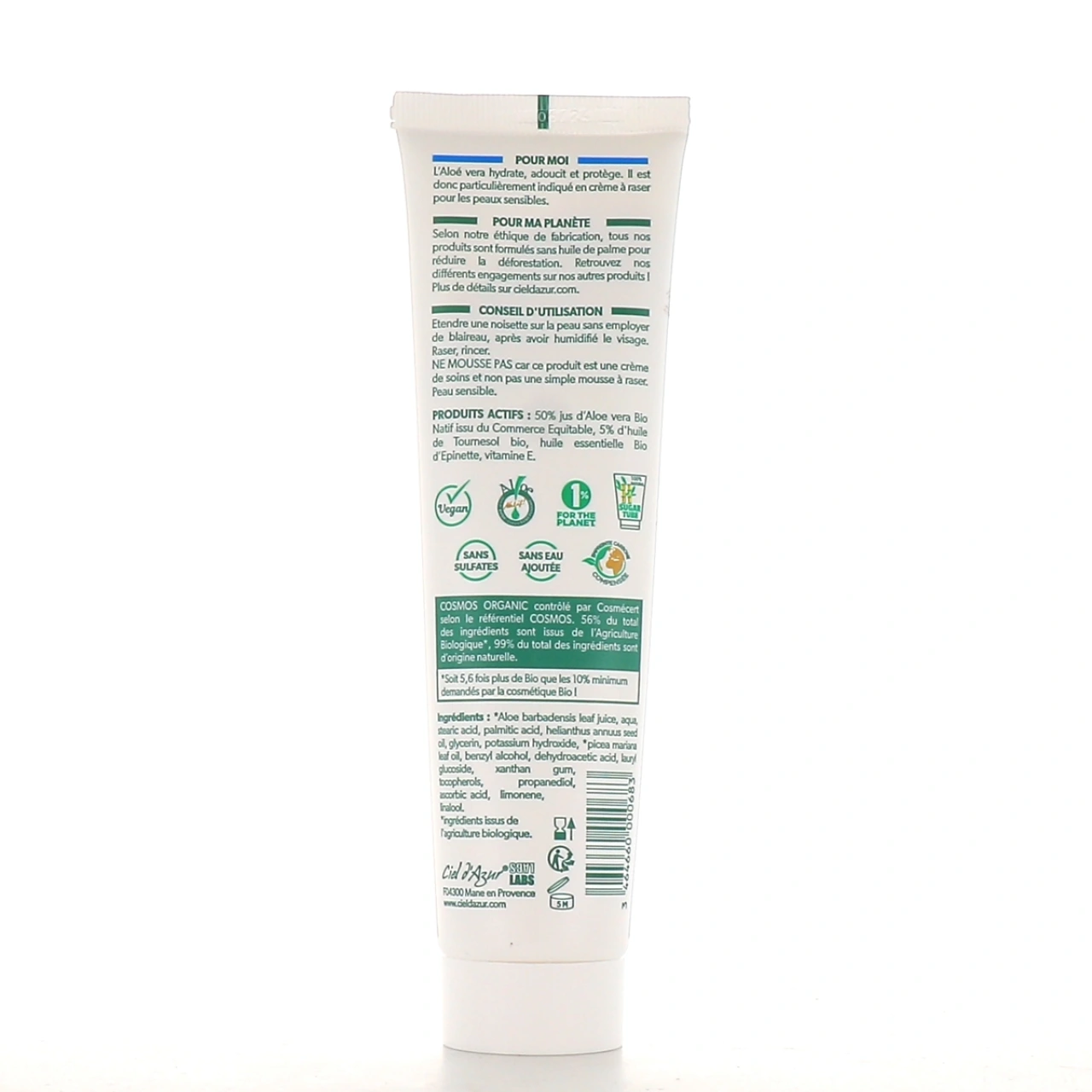 Pur Aloé Crème à Raser Bio 50 % Aloé Vera Natif - Vue 2