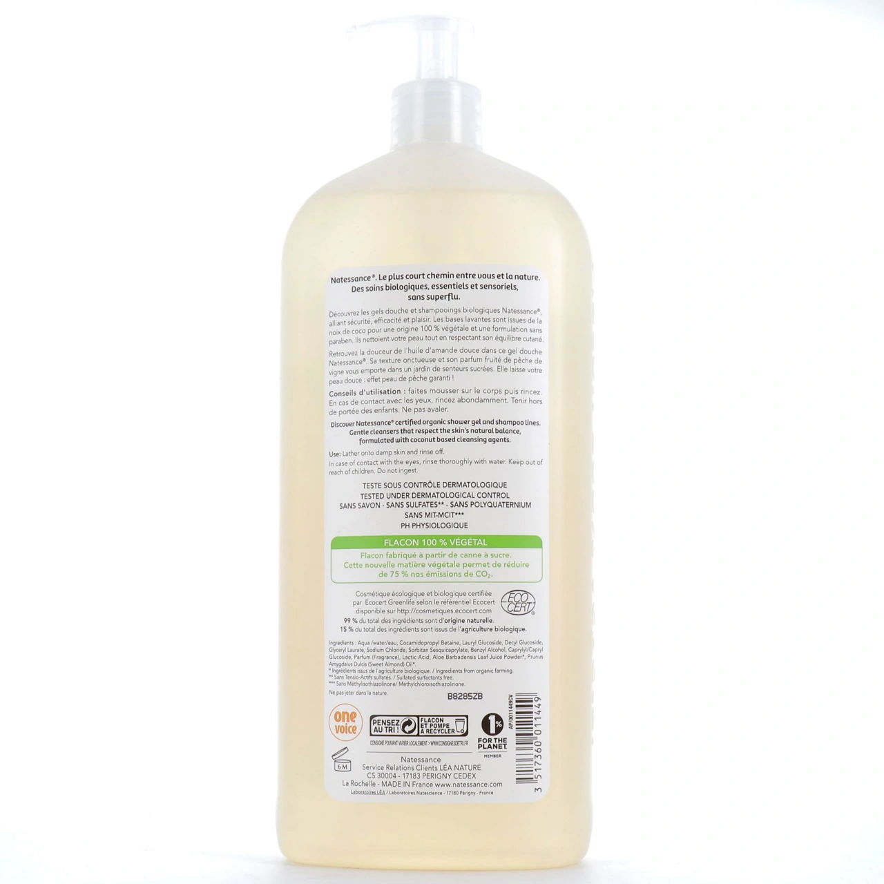 Natessance Gel Douche Relaxant Bio Amande-Pêche de vigne - Vue 2