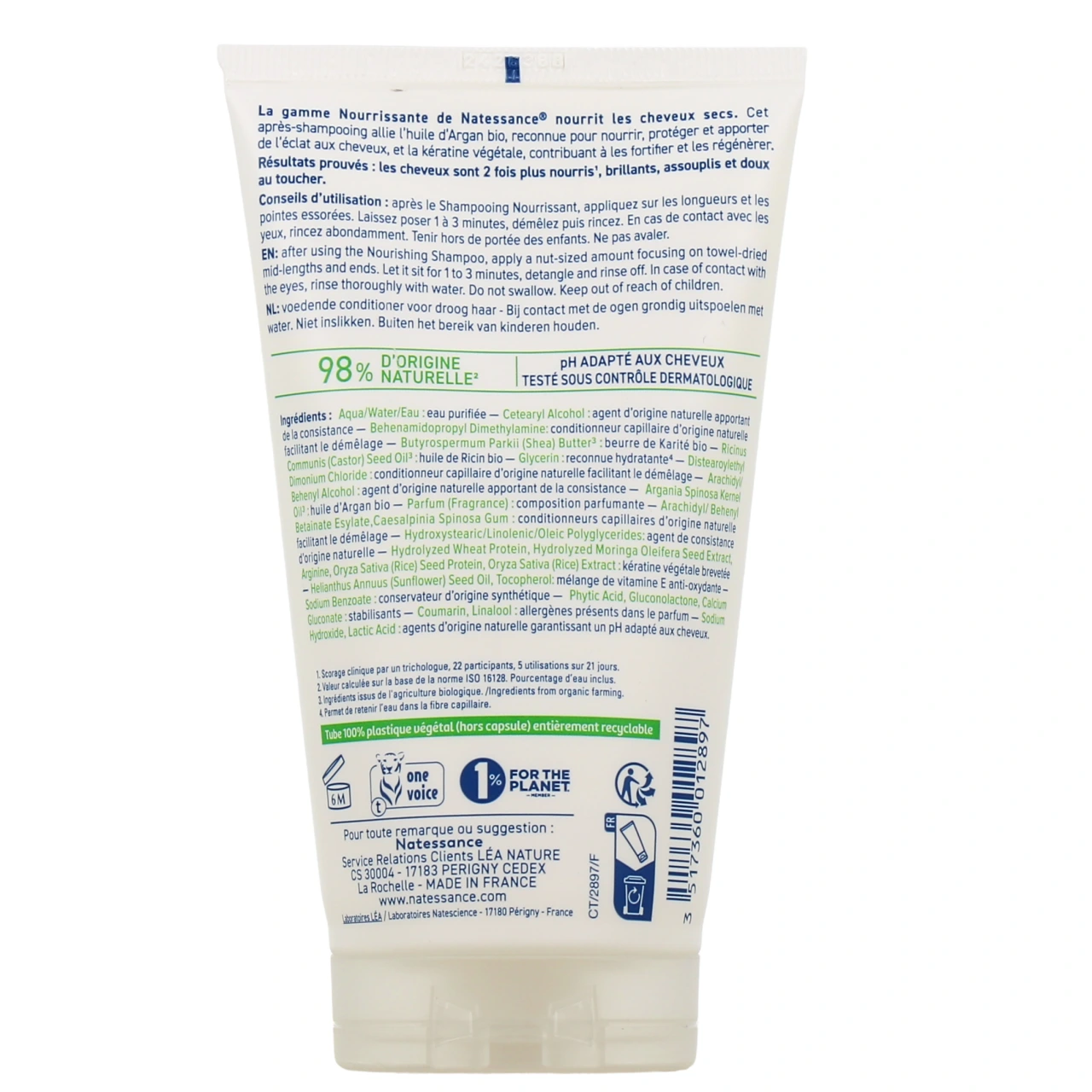 Natessance Après-shampooing Nutrition Intense Argan & Kératine Végétale - Vue 3
