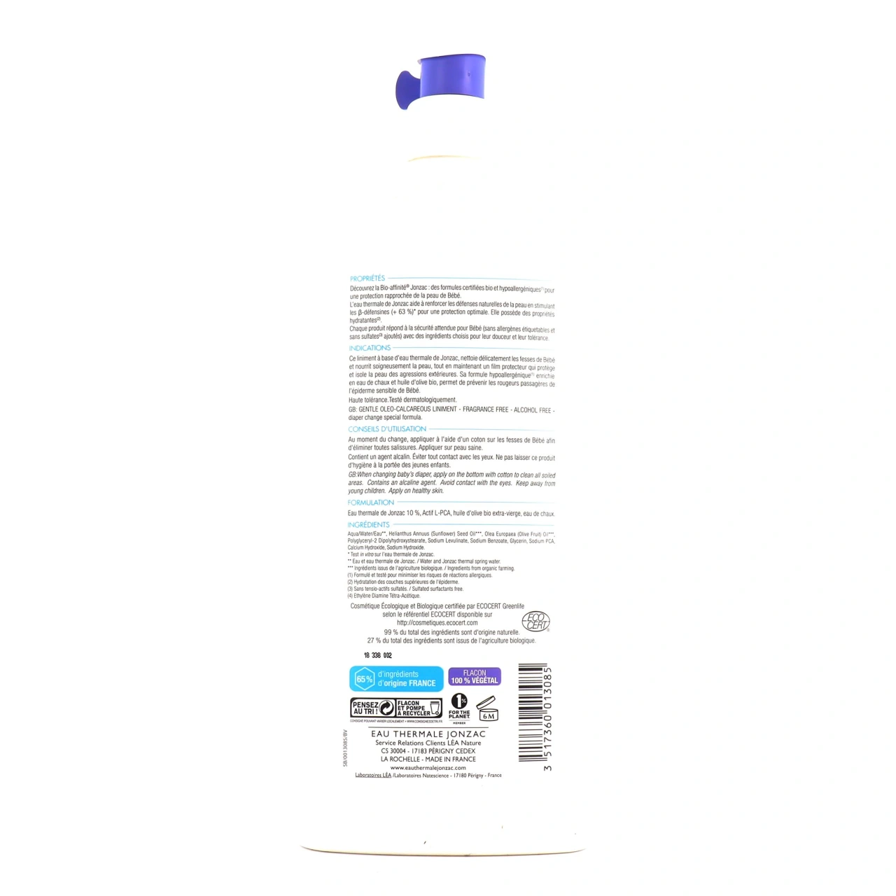 Jonzac Bébé Bio Liniment doux oléo-calcaire - Vue 8