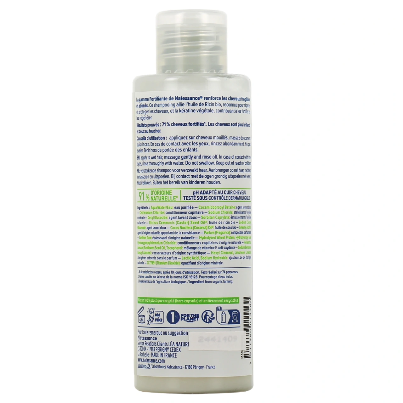 Natessance Shampooing Réparateur Fortifiant Ricin et Kératine Végétale - Vue 3
