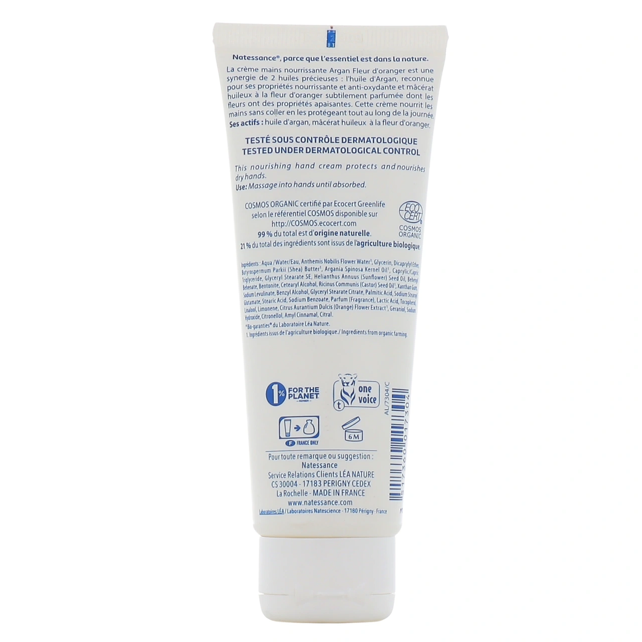 Natessance Crème Nourrissante Mains et Ongles Argan Fleur d'Oranger Bio - Vue 3
