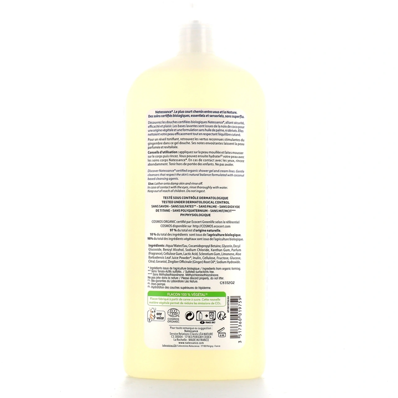Natessance Gel Douche Stimulant Gingembre Bio - Vue 2