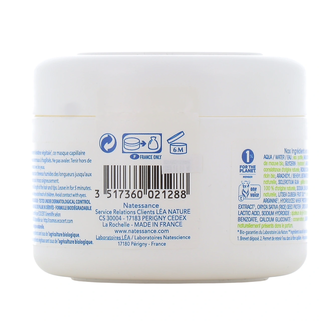 Natessance Masque Capillaire Fortifiant Ricin Bio & Kératine Végétale - Vue 3