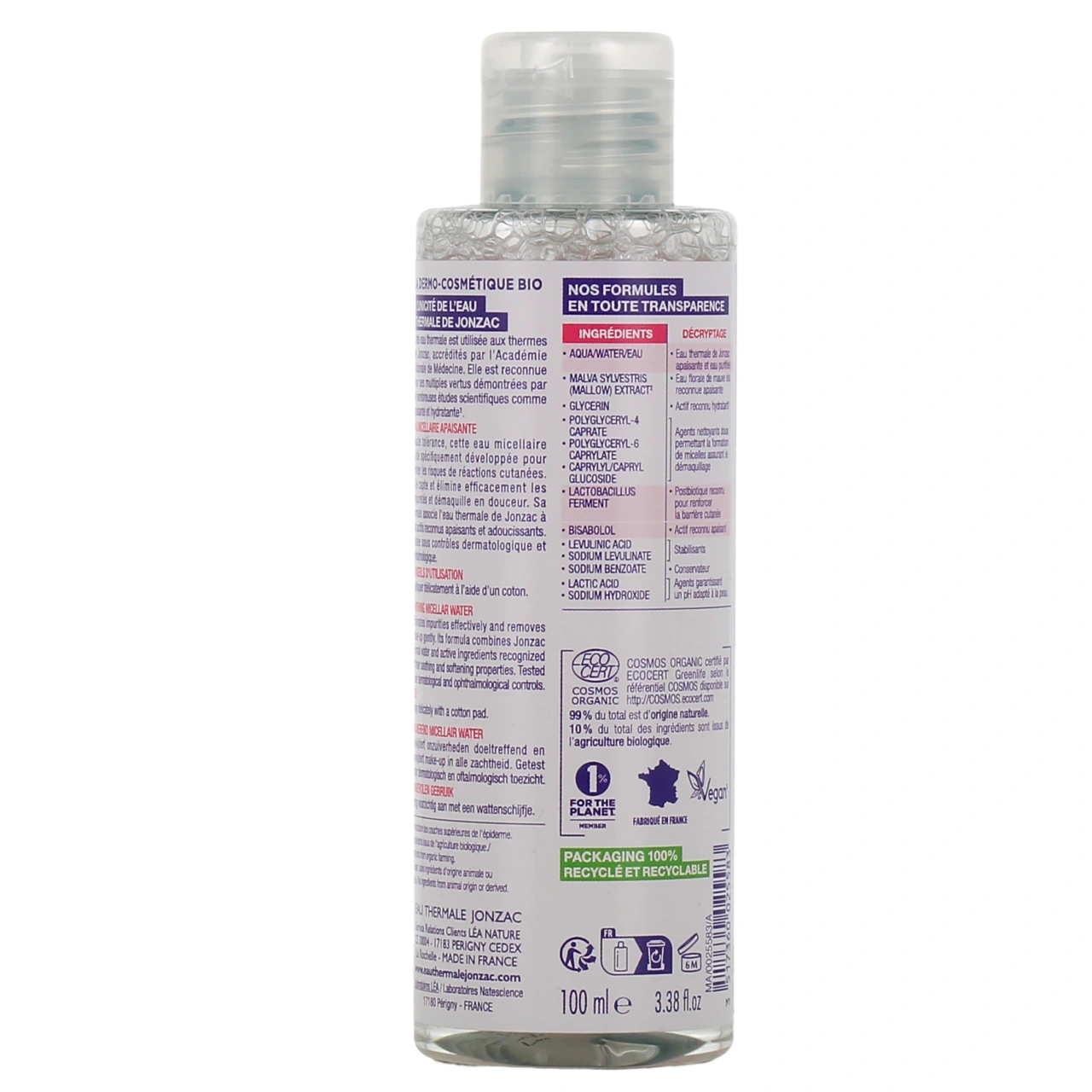Jonzac Reactive Control Eau Micellaire Apaisante Bio - Vue 3