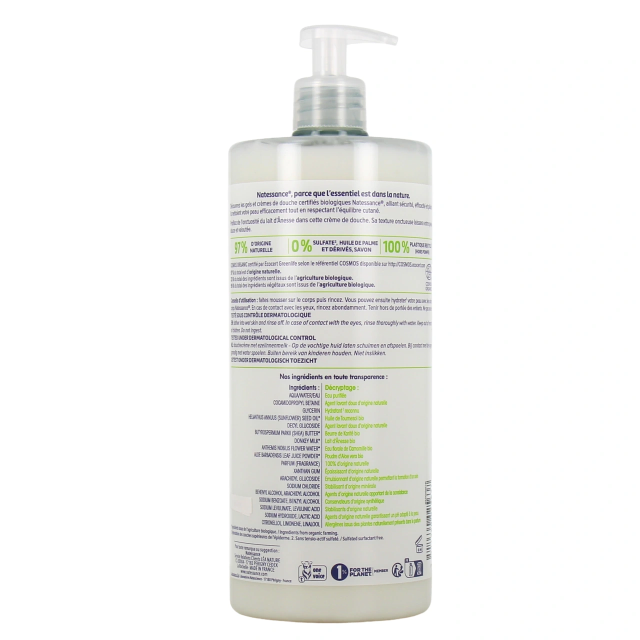 Natessance Bio Crème de Douche Hydratante Lait d'ânesse - Vue 3