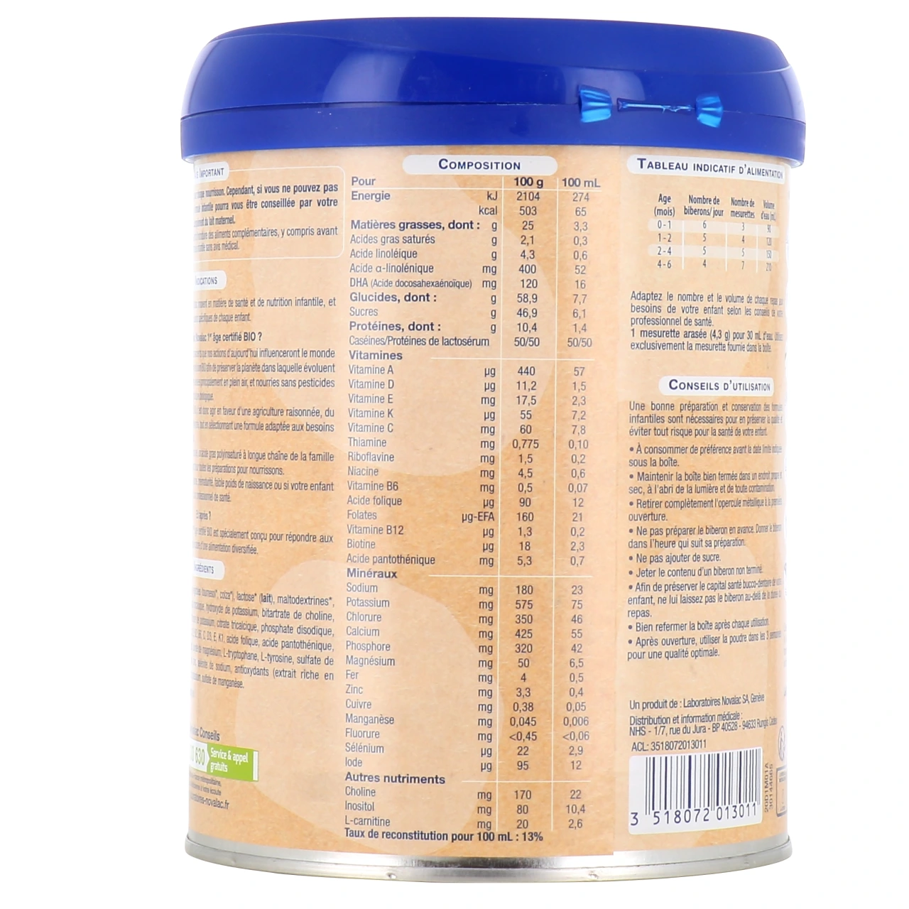 Novalac Bio Lait 1er âge - Vue 3