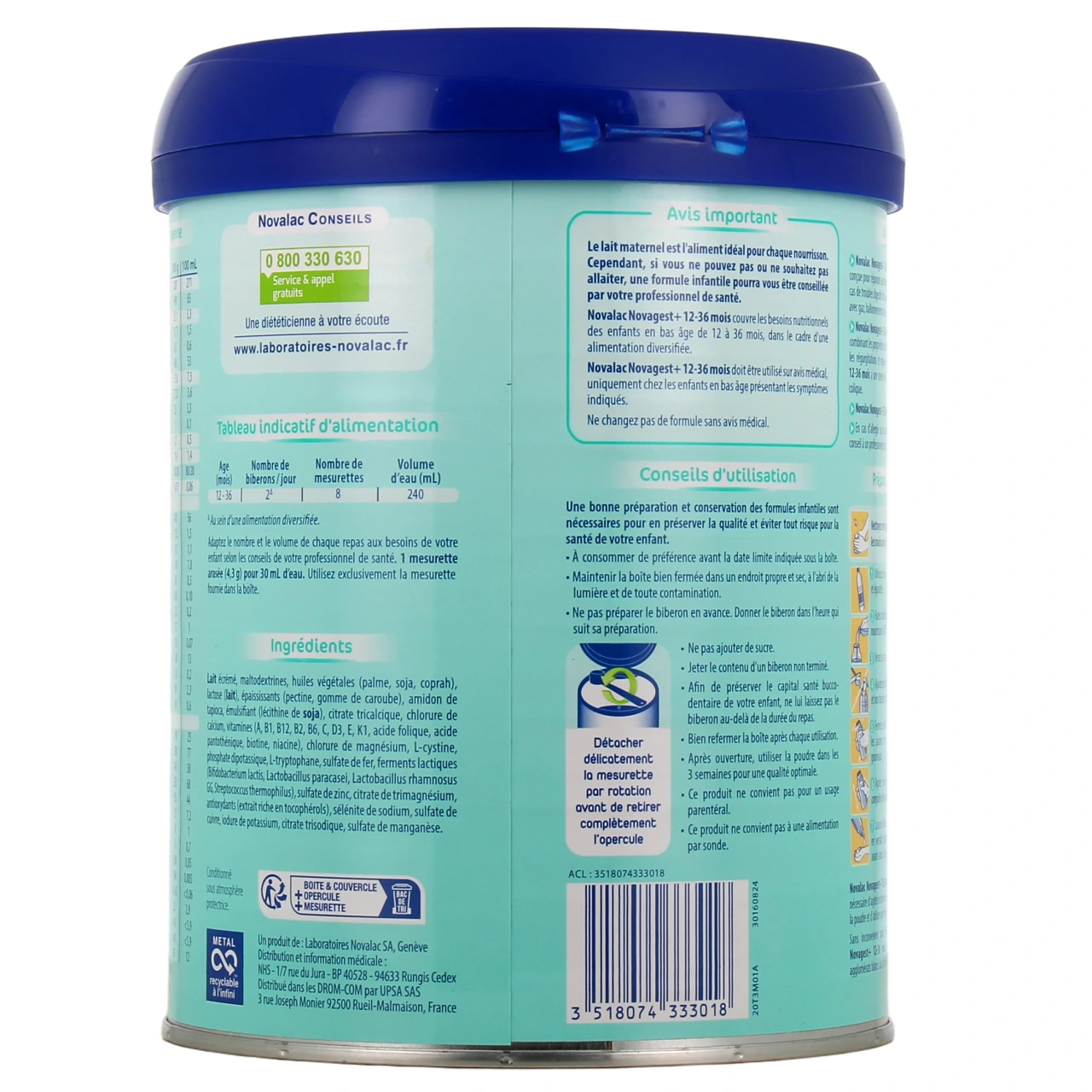 Novalac Novagest+ Lait 12-36 mois - Vue 3