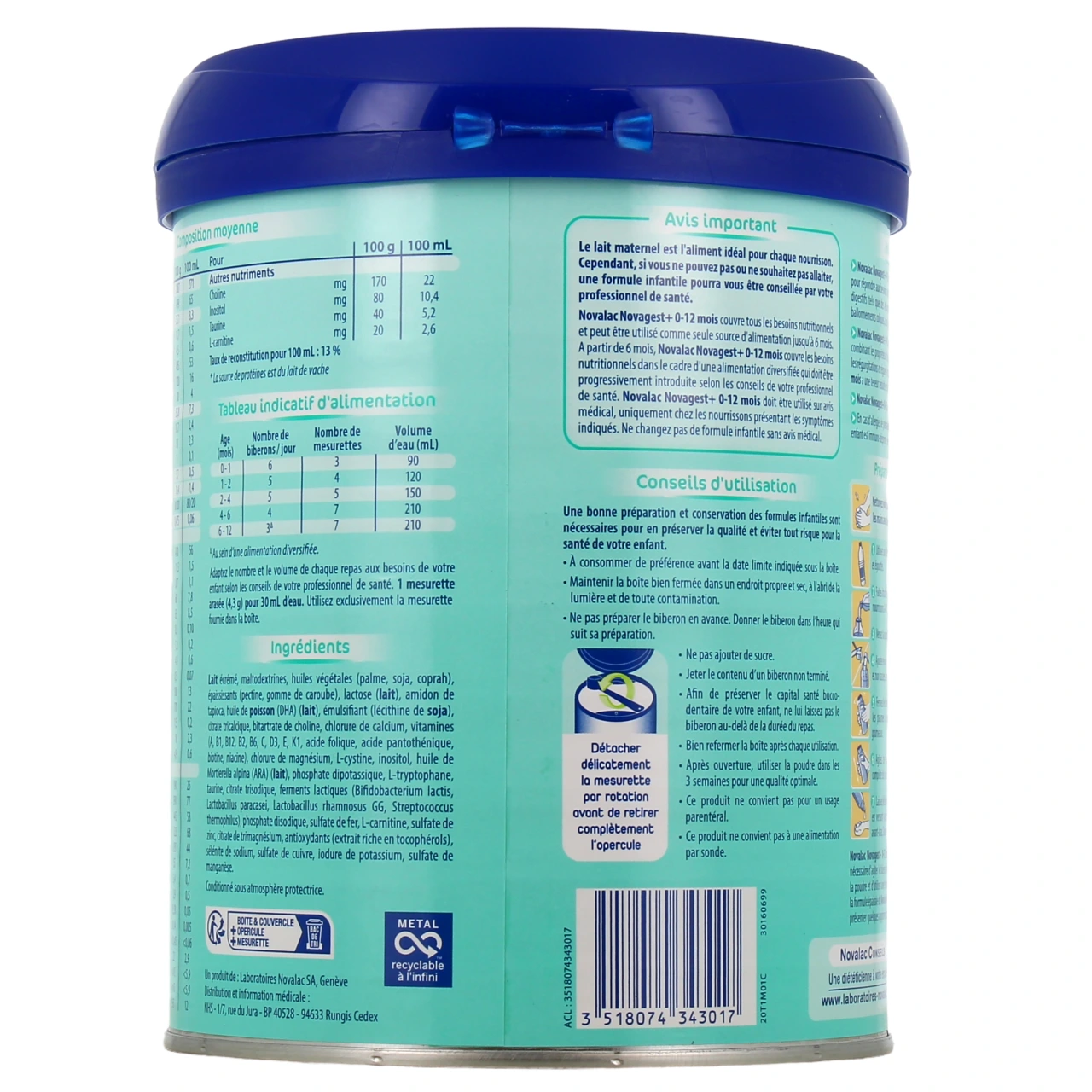 Novalac Novagest+ Lait 0-12 mois - Vue 3