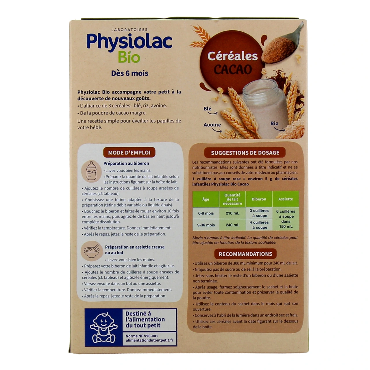 Physiolac Bio Céréales Cacao - Vue 3