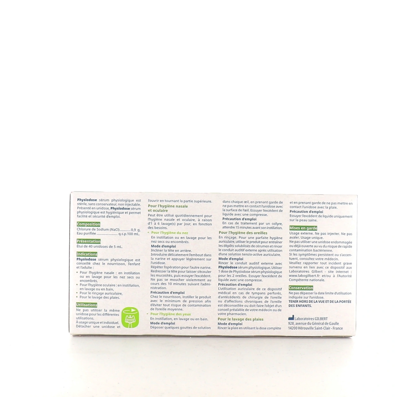 Physiodose Sérum physiologique stérile 100% d'origine végétale - Vue 2