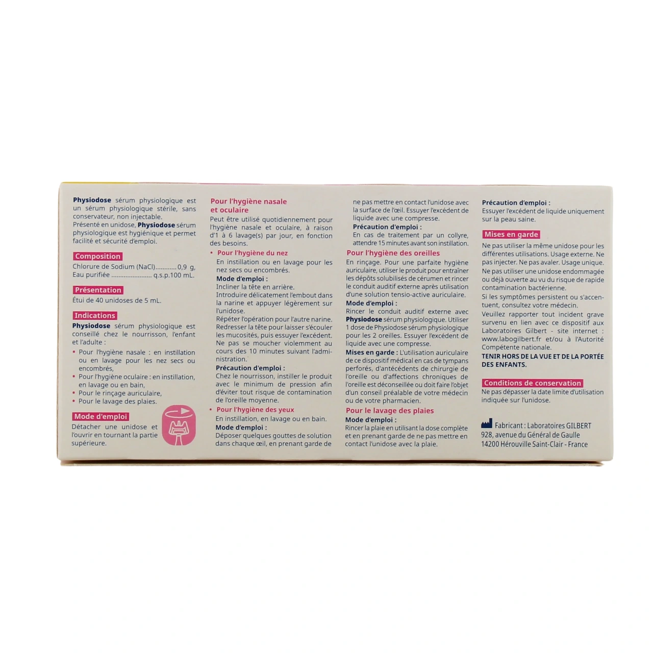 Sérum Physiologique Physiodose - Vue 3