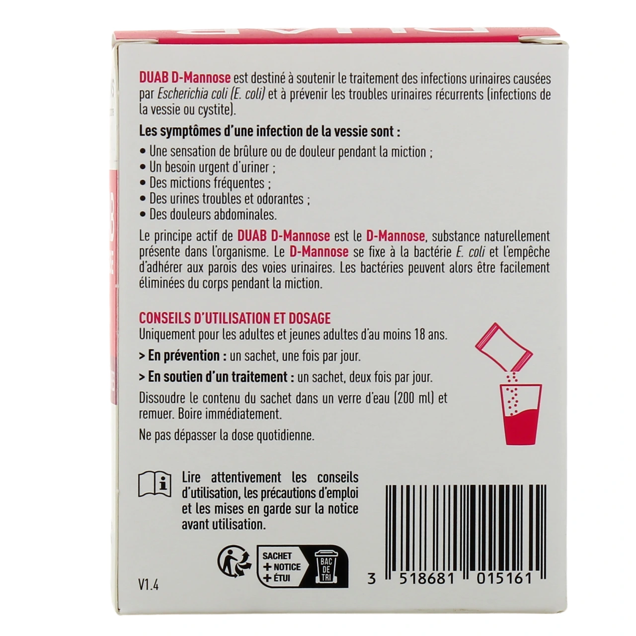 Granions Duab D-Mannose Infections Urinaires - Vue 3