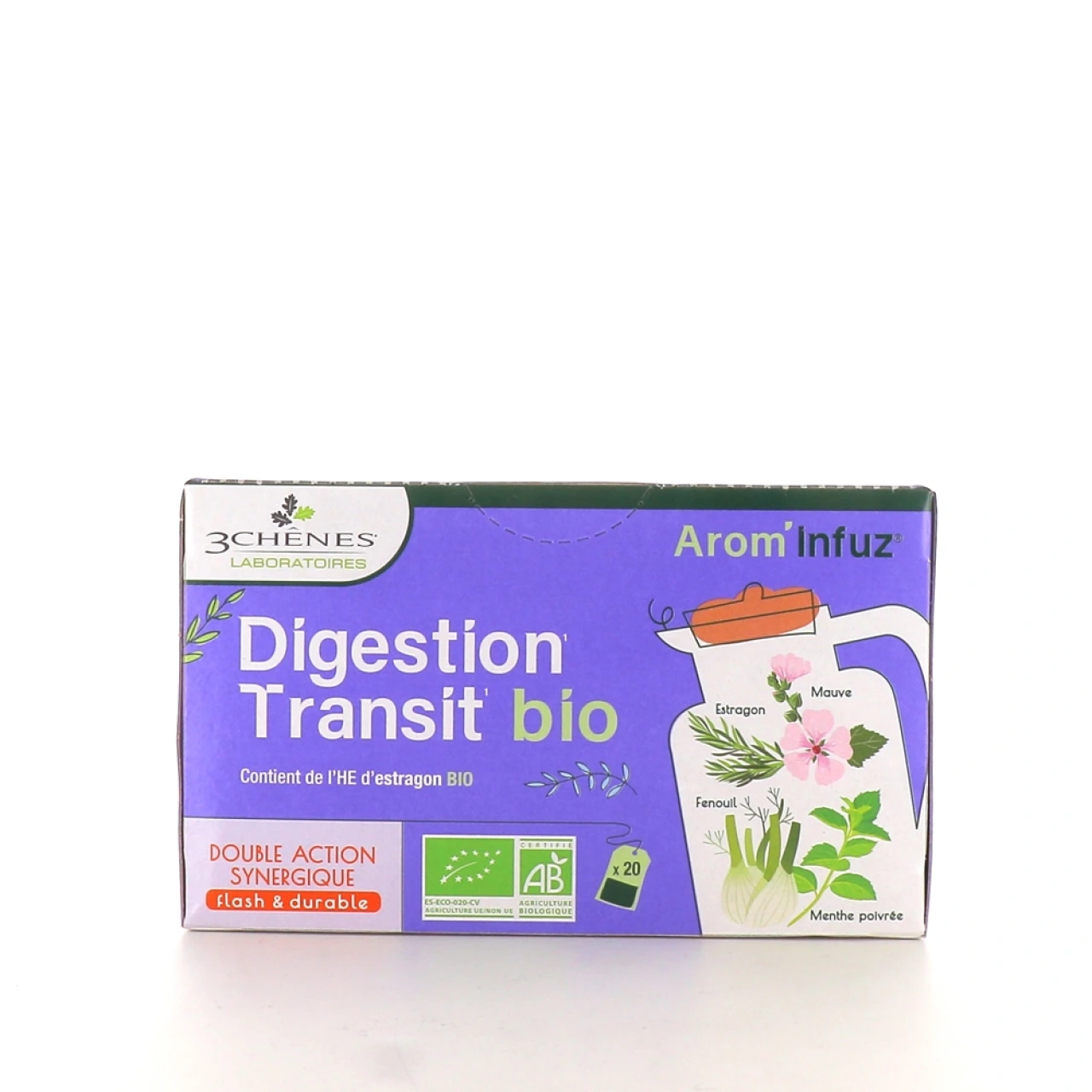Arom’Infuz Digestion Transit Tisane Bio - 3 Chênes