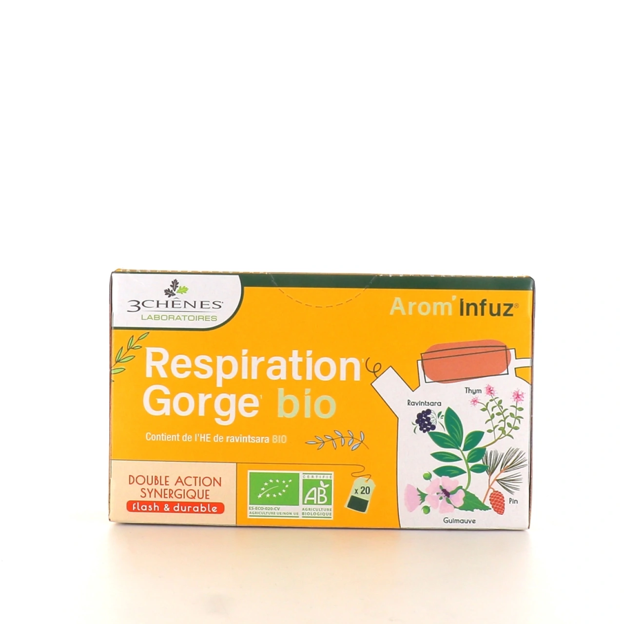 Arom’Infuz Respiration Gorge Tisane Bio - 3 Chênes
