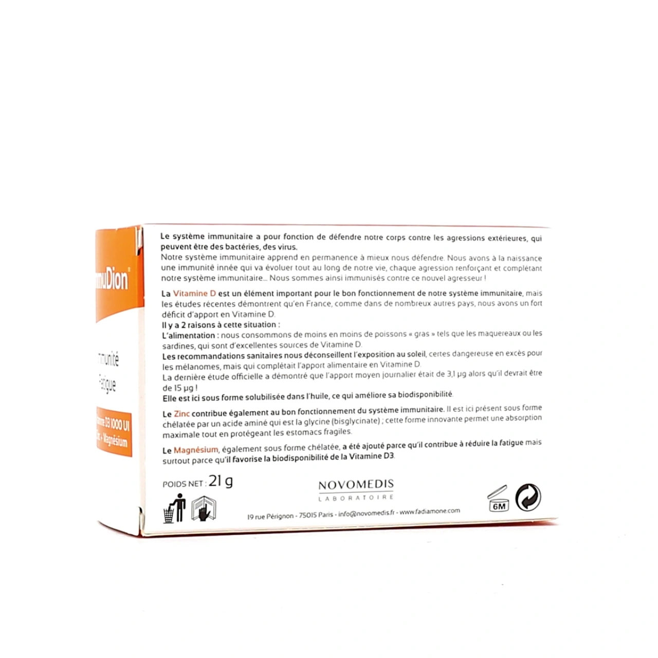Immudion Vitamine D3 + Zinc + Magnésium - Vue 2