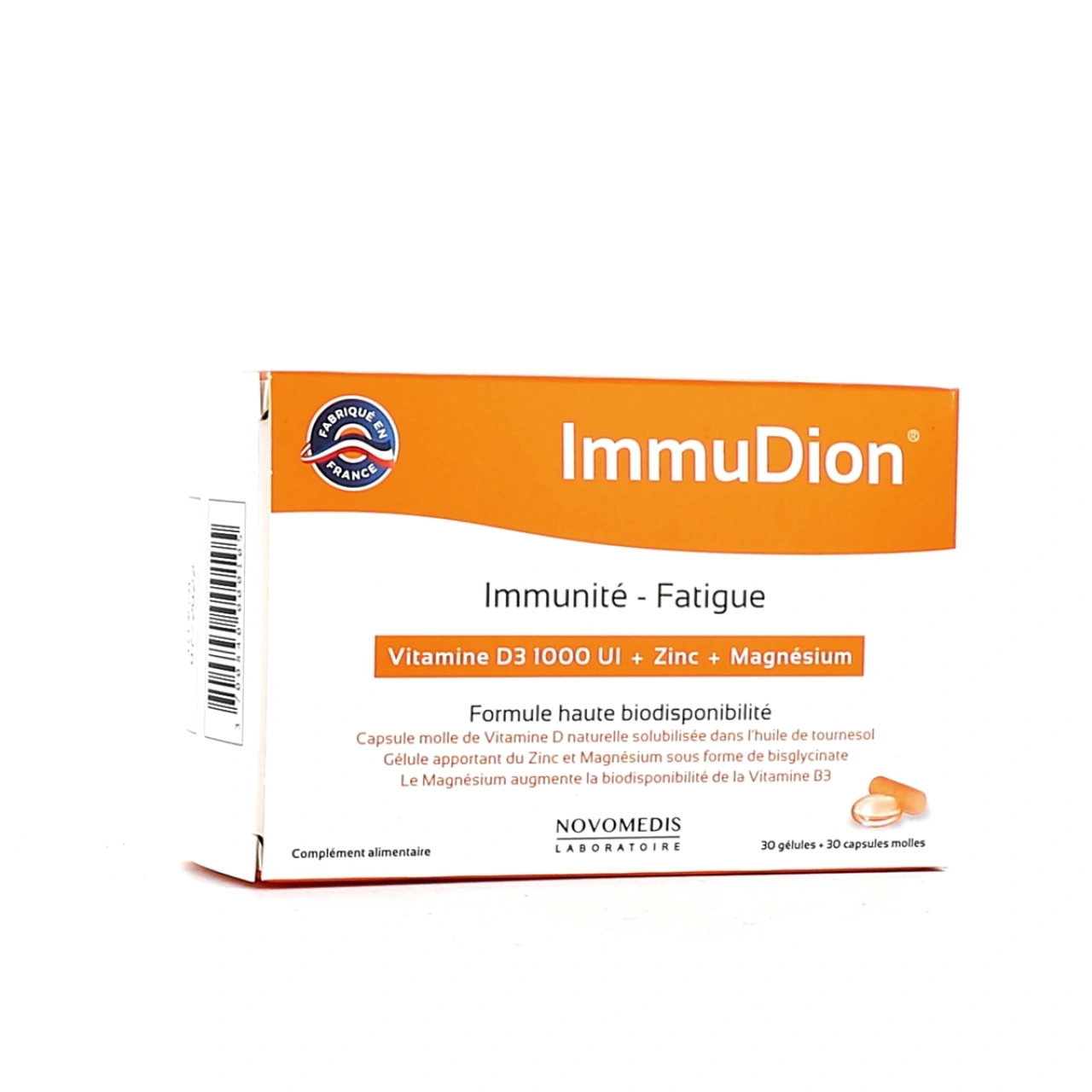 Immudion Vitamine D3 + Zinc + Magnésium - Novomedis
