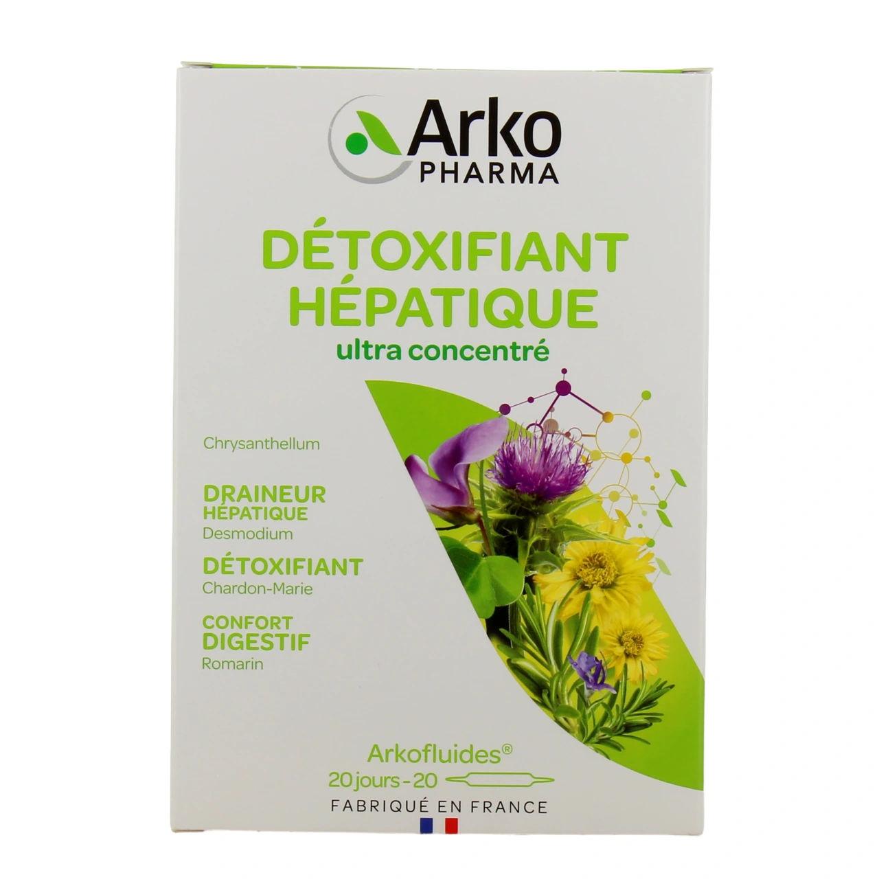 Détoxifiant Hépatique Arkofluides formule plus concentrée ampoules - Vue 2
