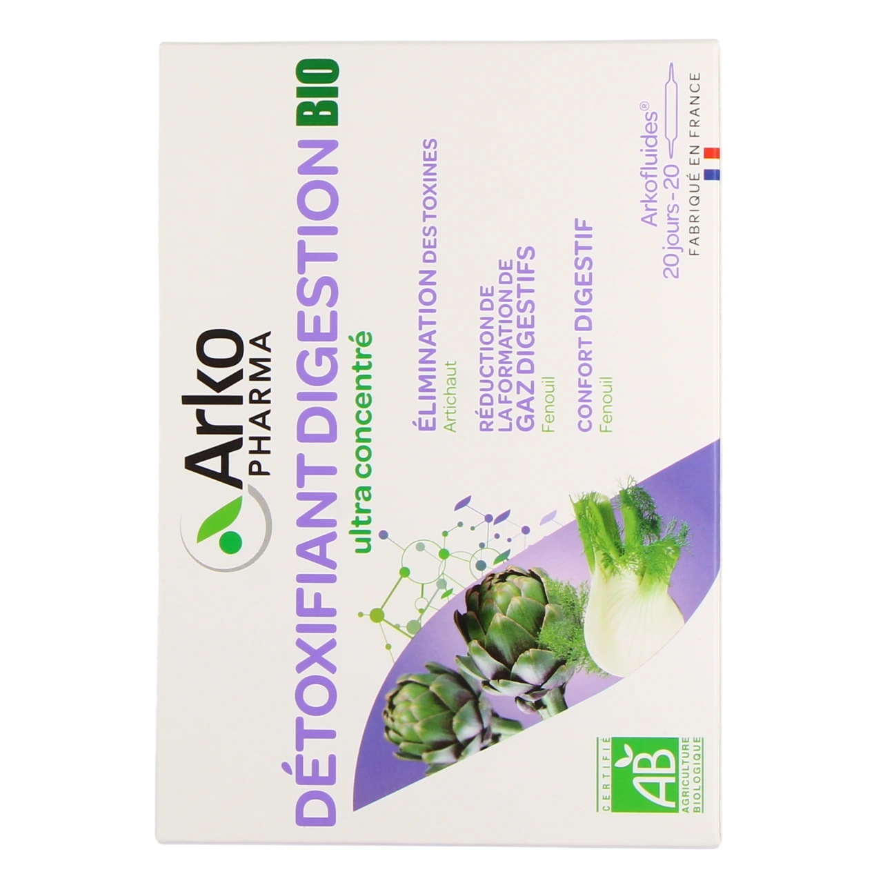 Arkofluides Artichaut Fenouil BIO 20 ampoules - Vue 3