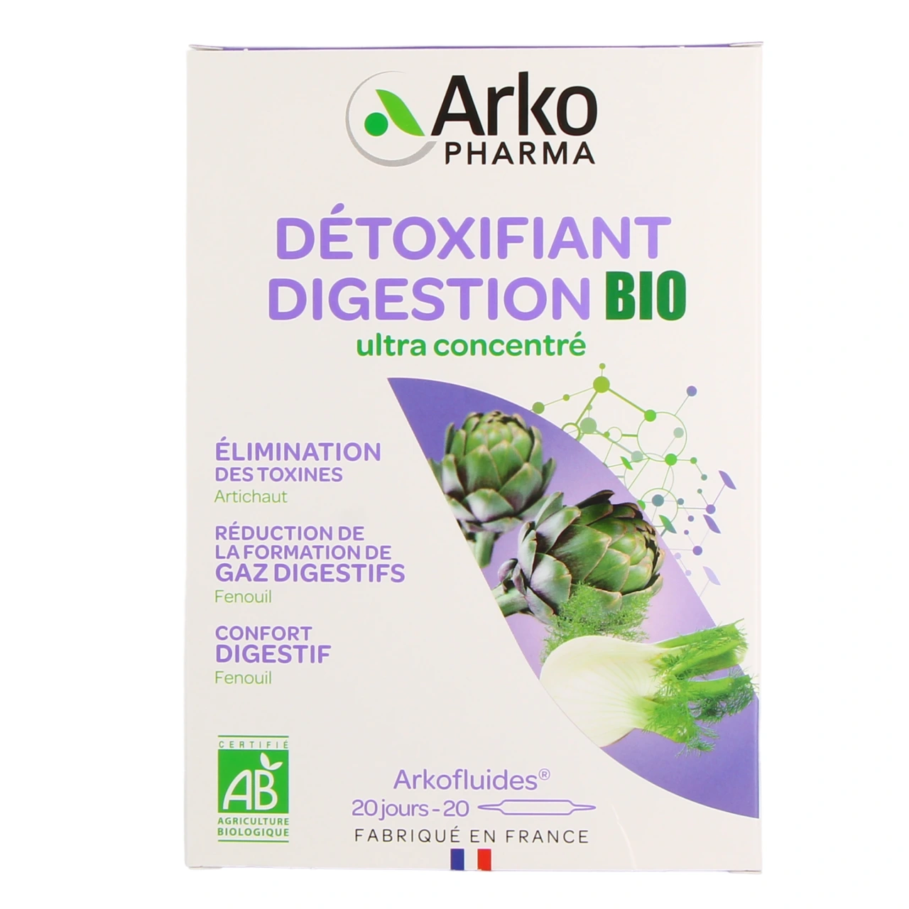 Arkofluides Artichaut Fenouil BIO 20 ampoules - Vue 2