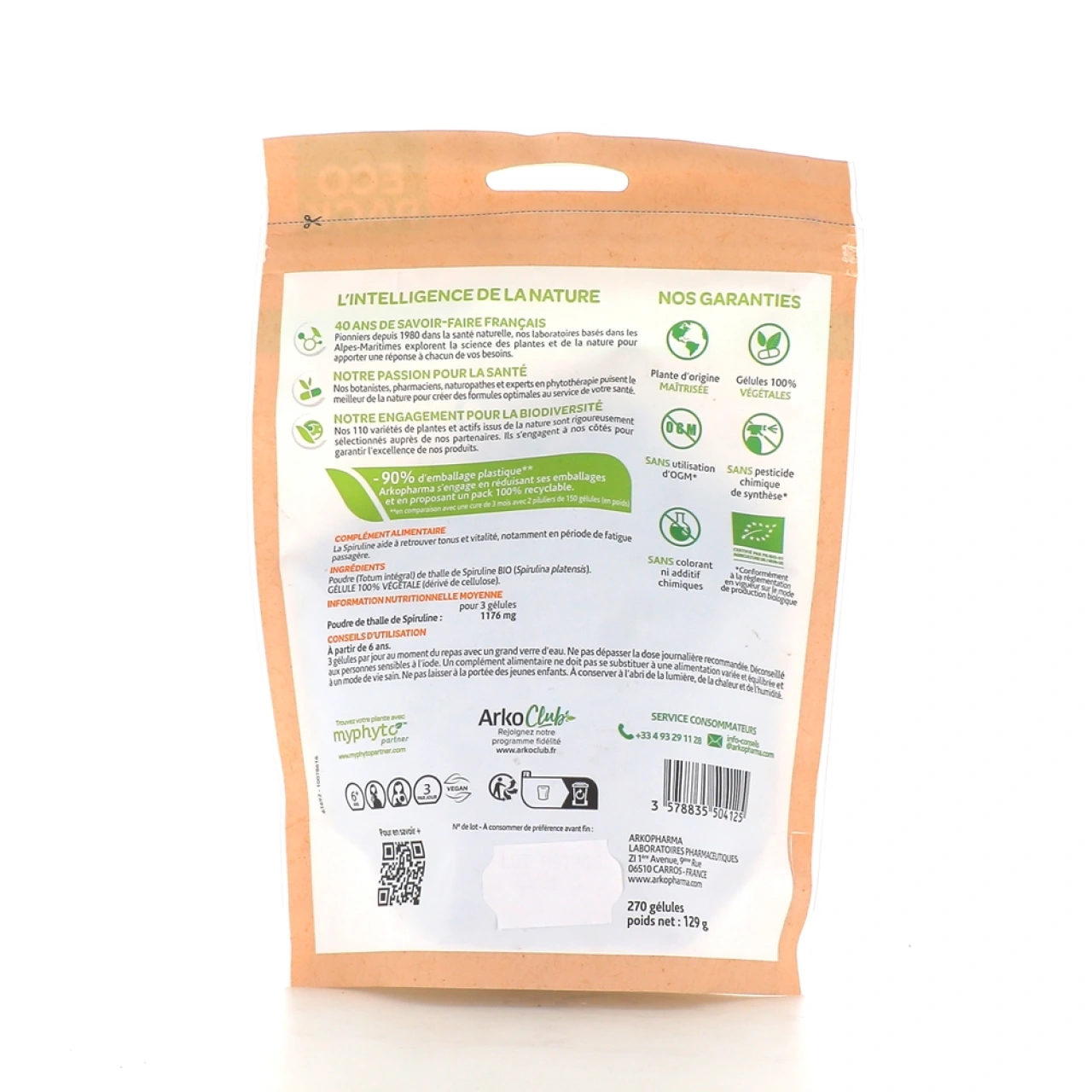 Arkogelules Spiruline Bio - Vue 5
