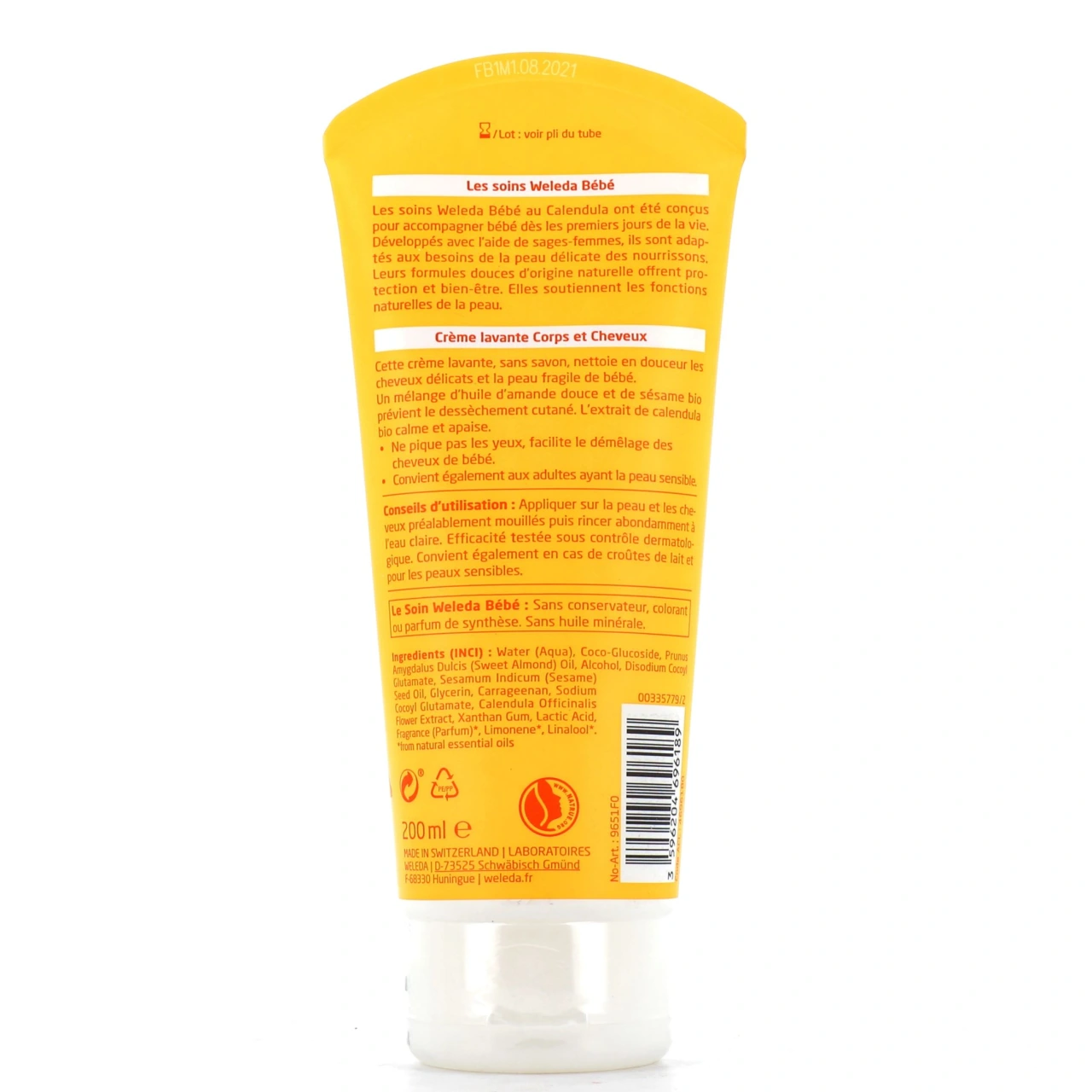 Weleda Bébé Calendula Crème Lavante Bio Corps & Cheveux - Vue 5